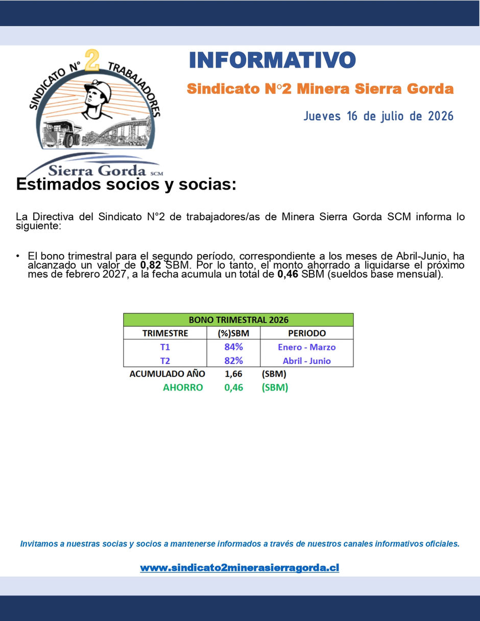 Comunicado Bono Trimestral Abril-Junio 2026