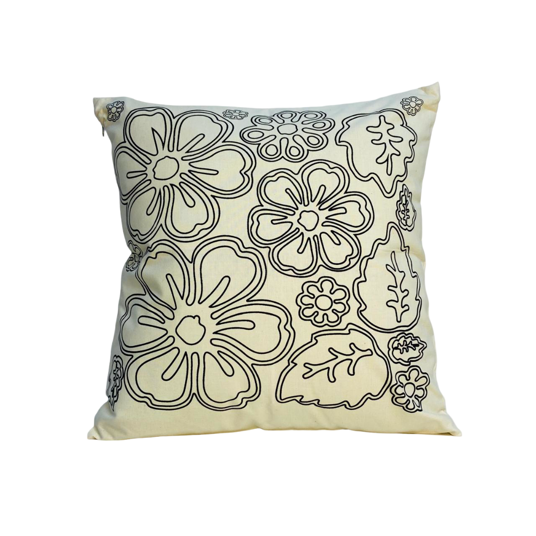 FUNDA DE COJIN FLORES