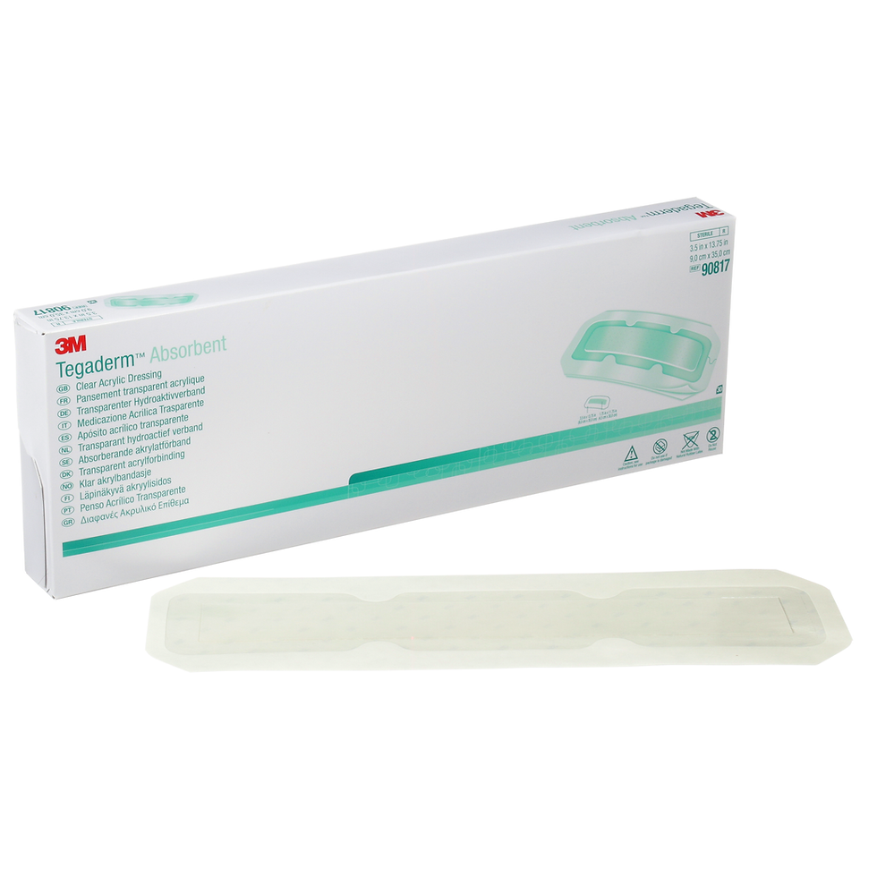 3M™ Tegaderm™ Absorbent Clear Acrylic Dressing 90817, Large Rectangle