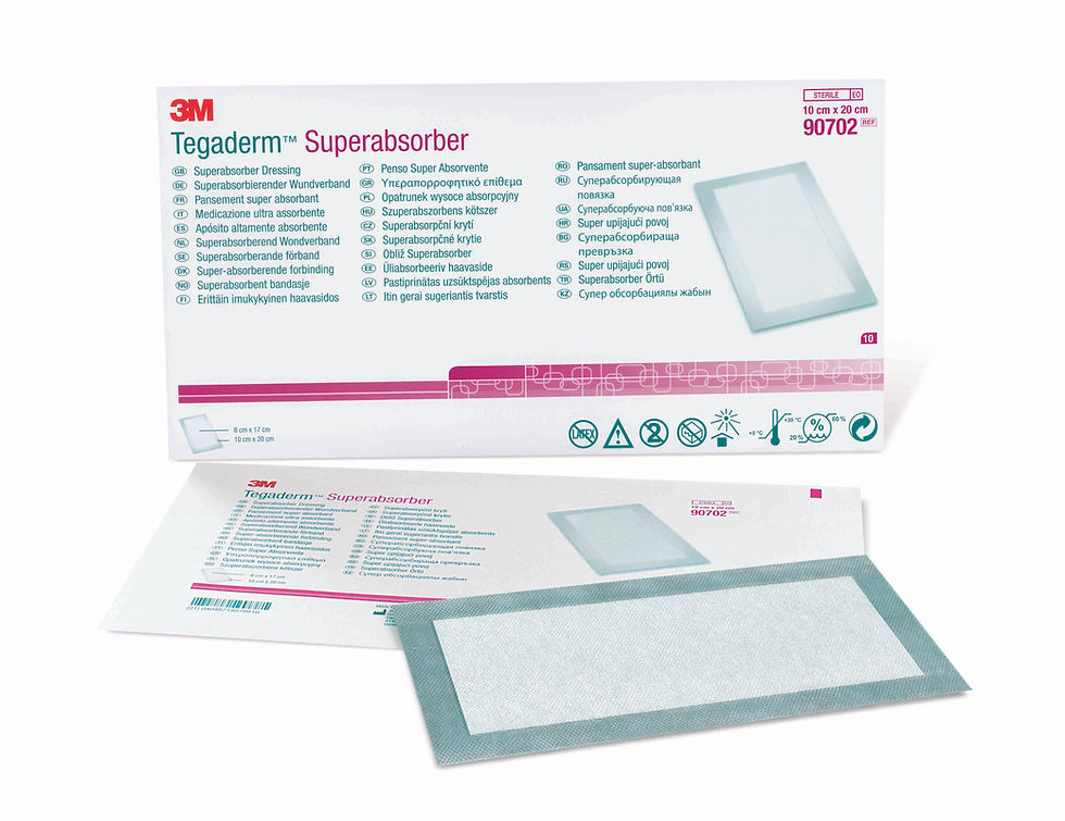 3M™ Tegaderm™ Superabsorber Dressing 90702, 4 IN x 8 IN, 10 BG/CTN 5 CTN/CS