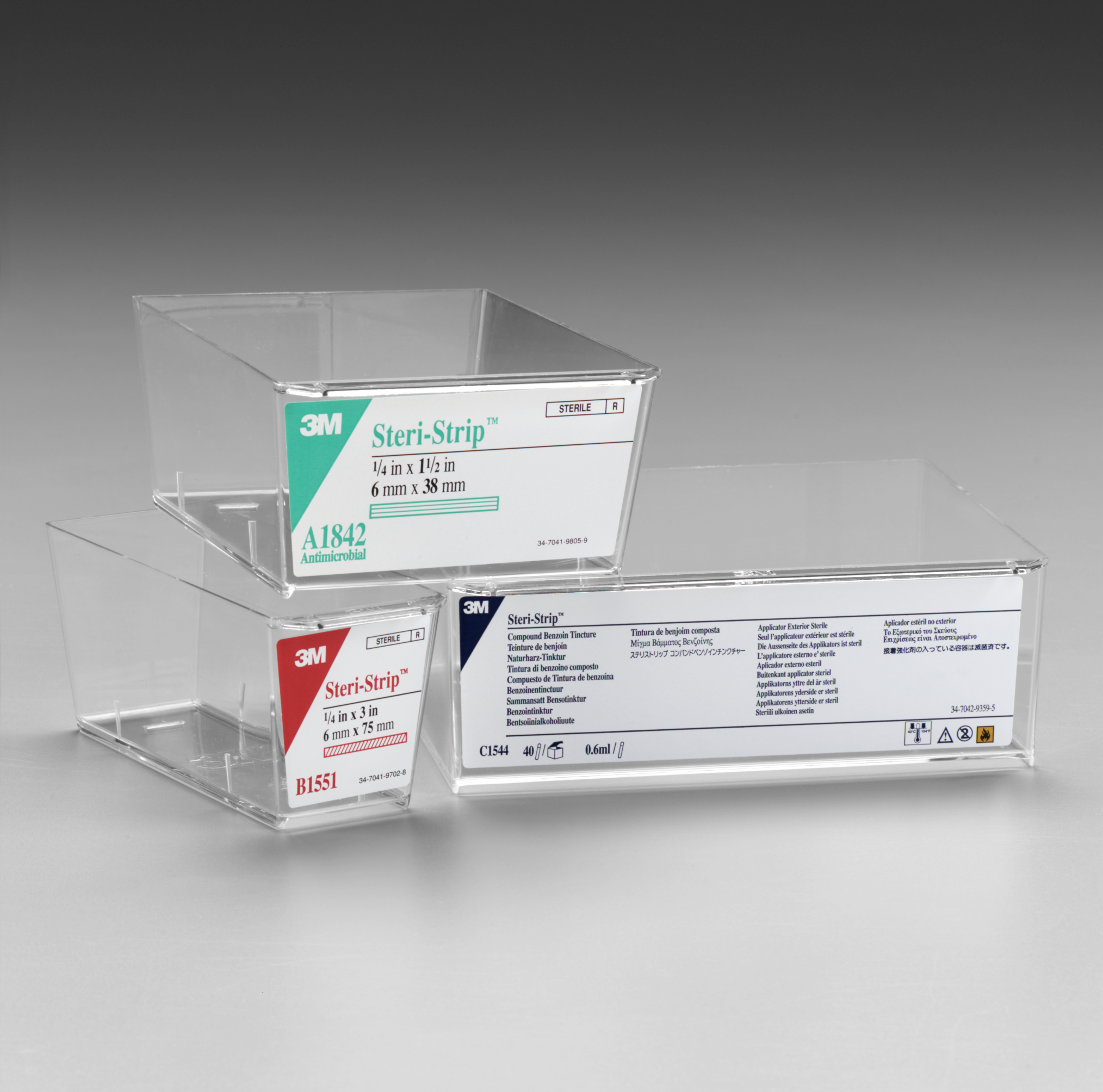 3M™ Steri-Strip Skin Closure Medium Stacking Tray 1519 4" x 6" x 2 1/2" 12/Case