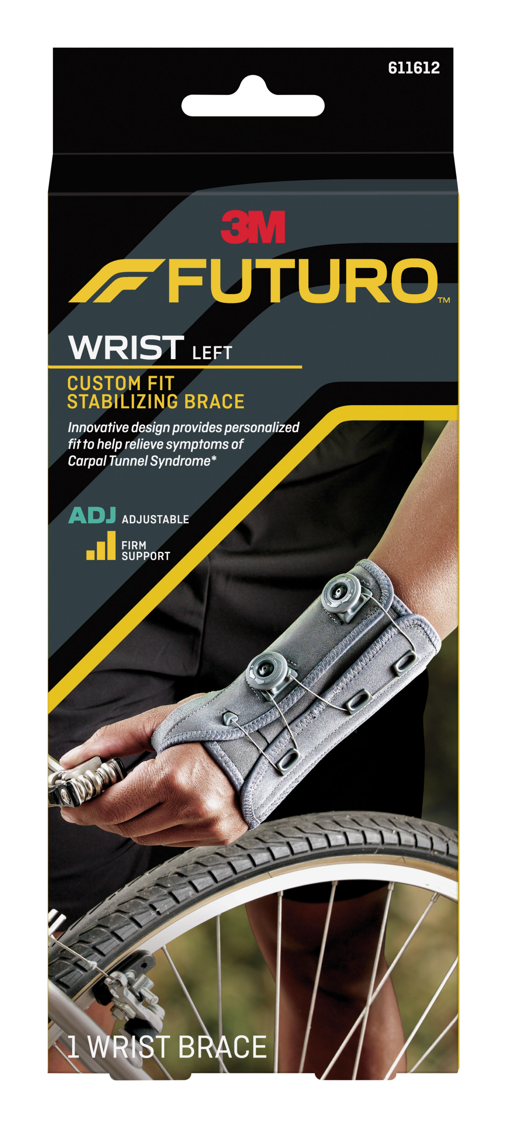 FUTURO™ Custom Fit Stabilizing Wrist, 611612ENR, Left Hand, Adjustable