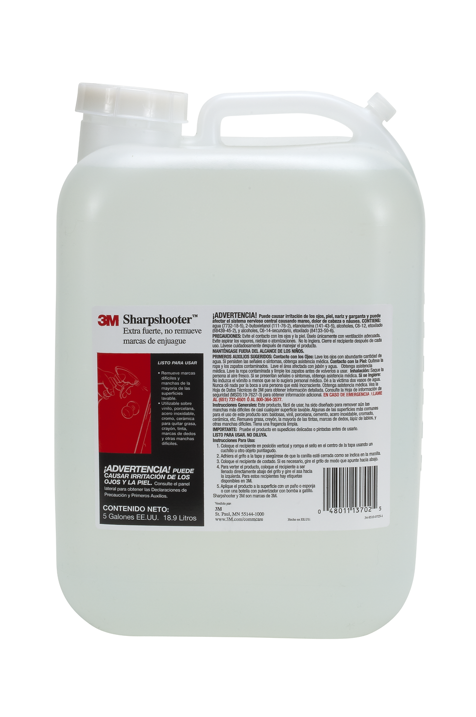 3M™ Sharpshooter™ Extra Strength No-Rinse Mark Remover, 5 Gallon, 1/Case
