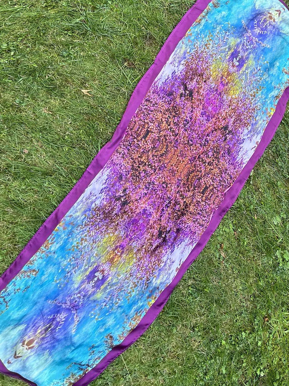 Autorské živlové šály -živel voda - umenie a krása na každý deň