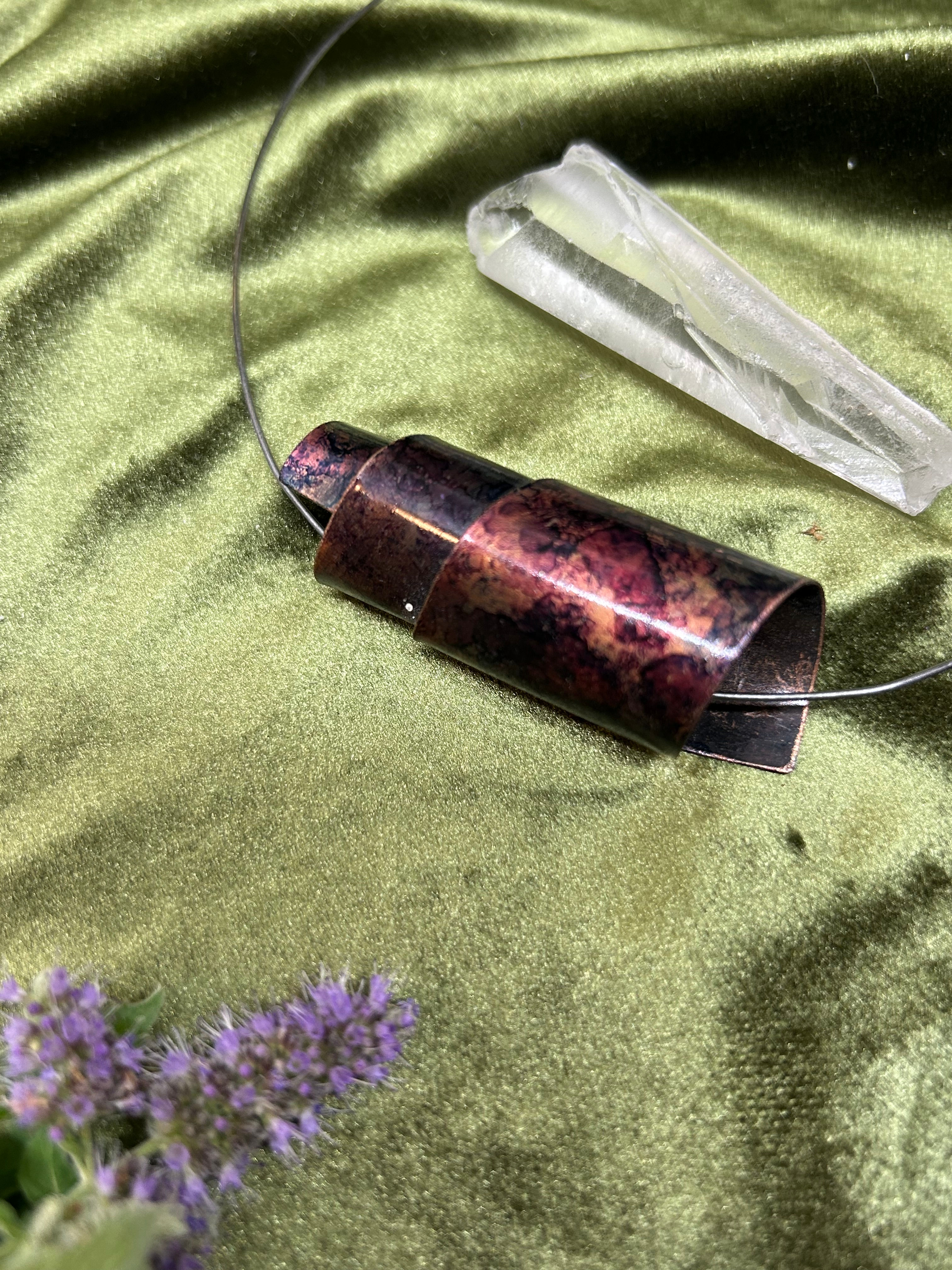 autorský NÁHRDELNÍK  z medi