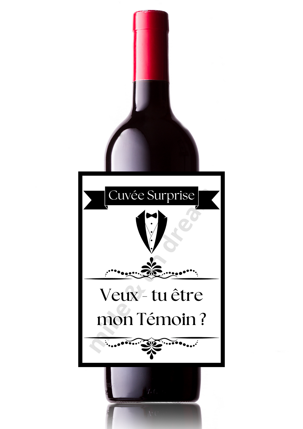 Étiquette bouteille de vin ou champagne