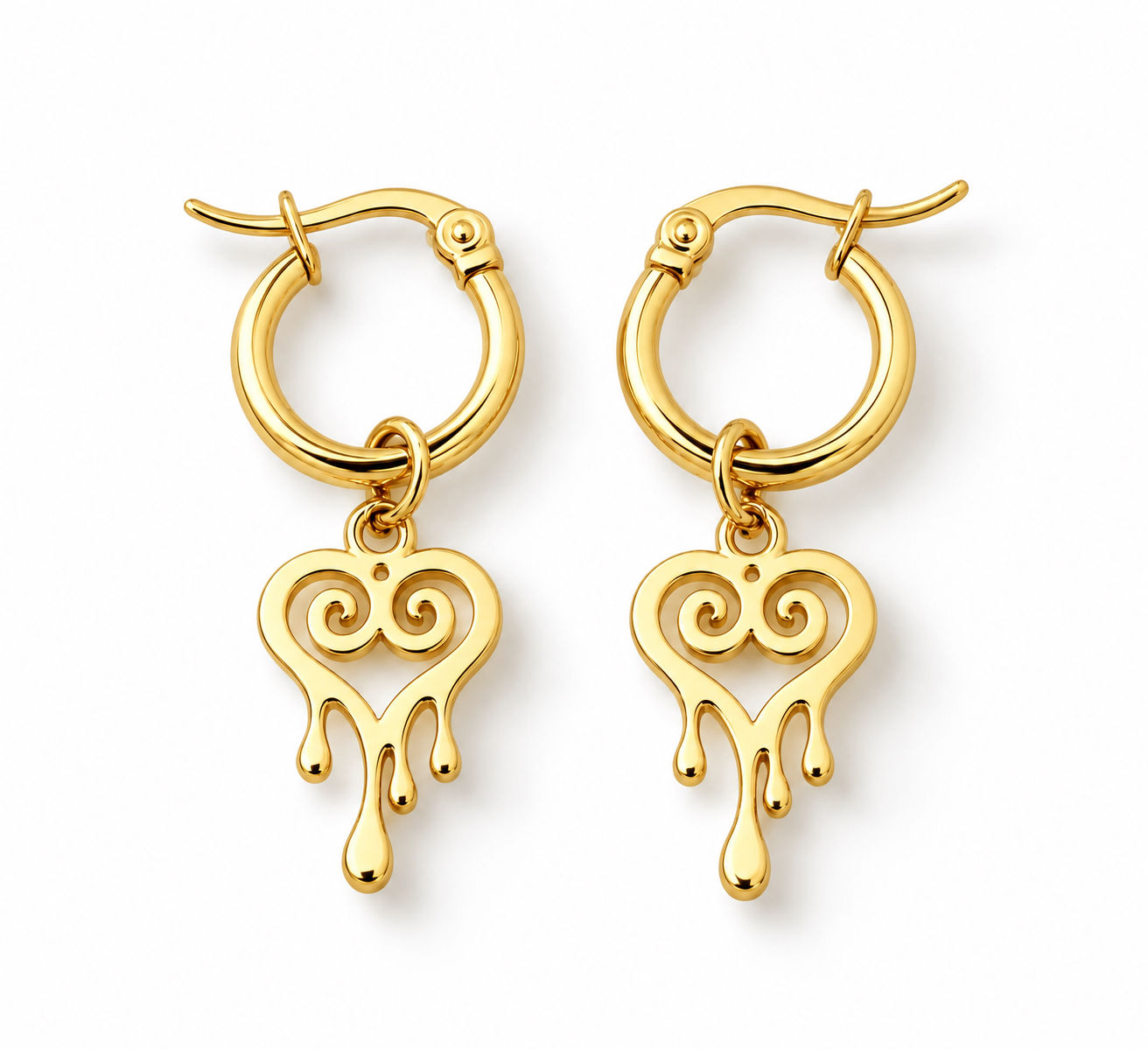 MANAWA MOTUHAKE DRIP HOOPS - 18k gold plated or Silver