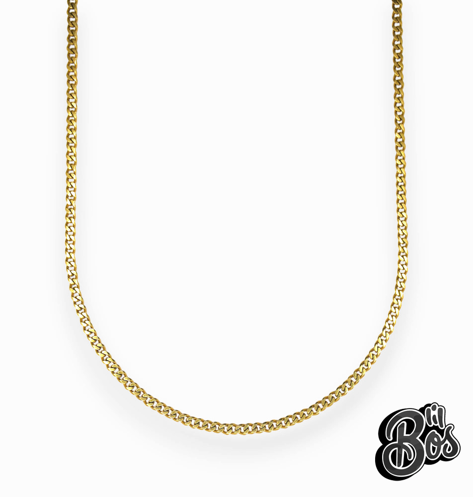 Thumbnail: Exodus Cross Pendant: 18K Gold Plated with 3.6mm-45cm Cuban Chain  