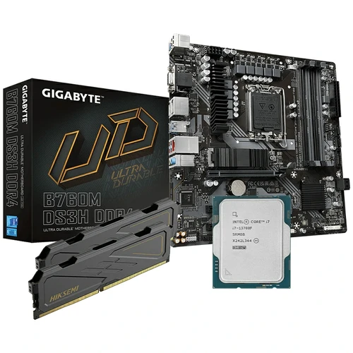 intel Core i7-13700F, GIGABYTE B760M DS3H DDR4, ARMOR 32GB 3200MHZ