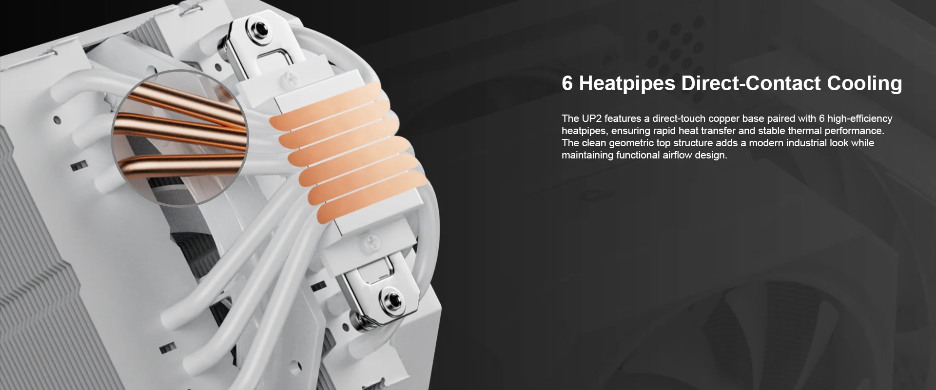 UpHere Gaming Up2T6 White CPU Air Cooler