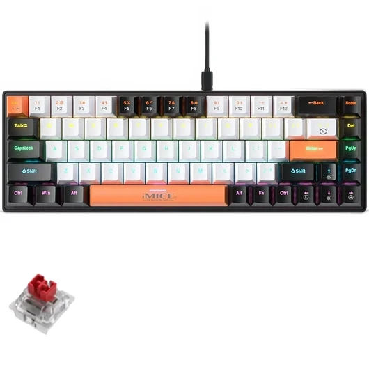 iMICE GK-690 65% Wired Gaming Mechanical Keyboard - Arabic (Red Switch) product thumbnail 2