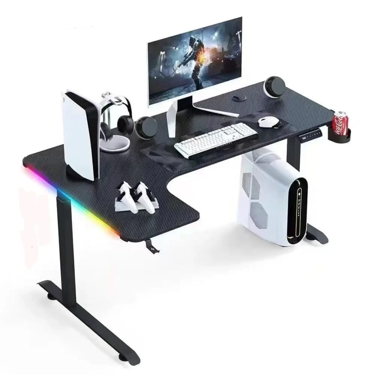 L-Shaped Gaming Desk RGB 140x60