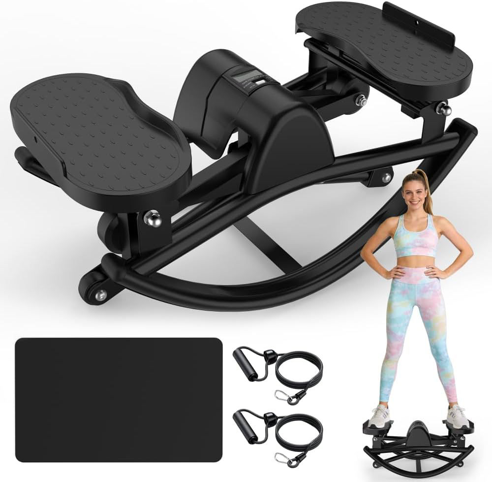 Rocking Stepper,Rock Stepper Side to Side,Step Rocker Machine with Resistance Ba