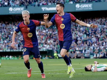 Lewandowski scores as Barcelona draw with Betis (2-2)