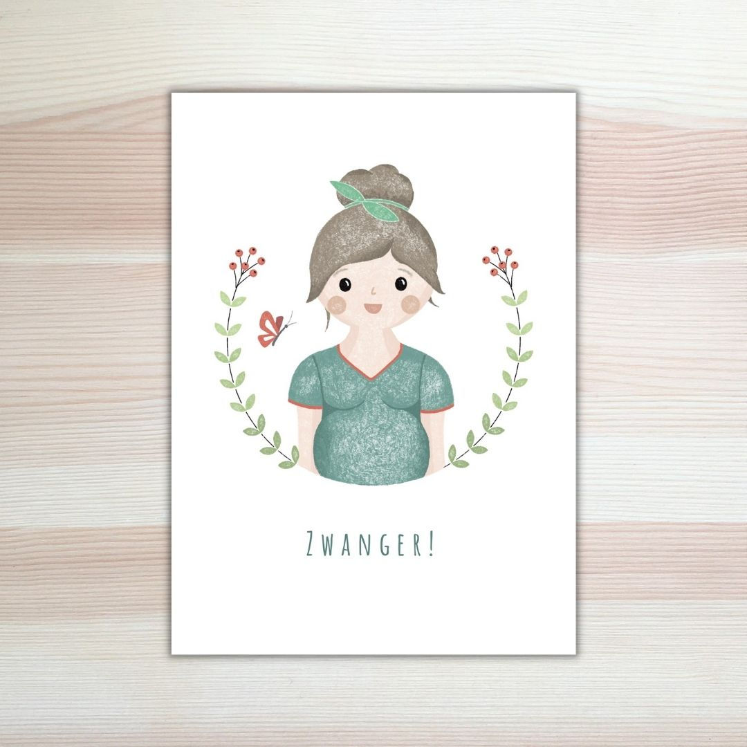 Kaart Zwanger van Lesja illustratries Breda