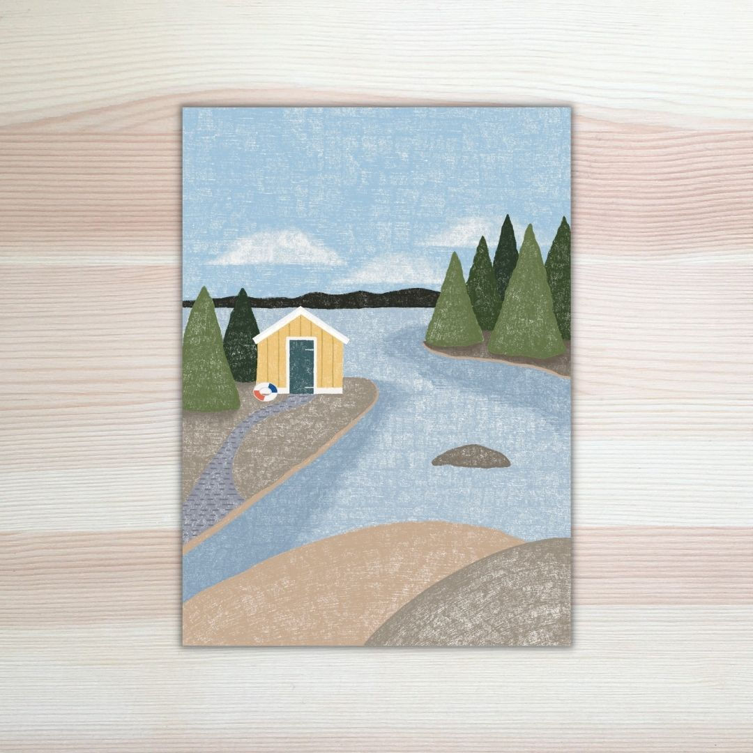 Miniposter Zweeds landschap Lesja illustraties