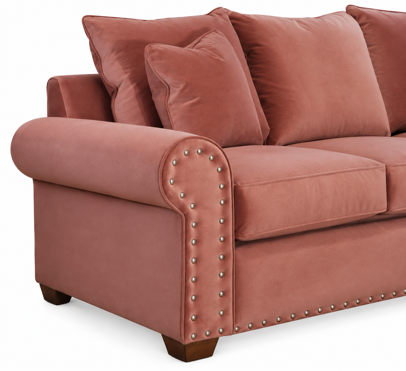 Euro Rolled Arm with Nailhead Trim