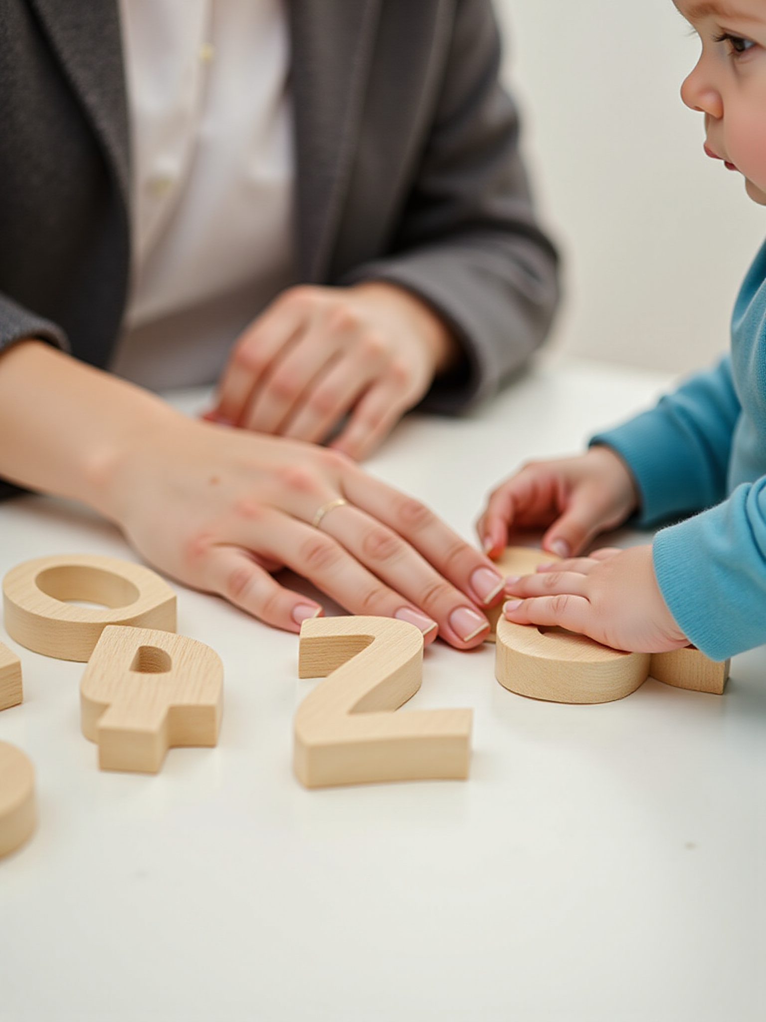 adult and child doing puzzle