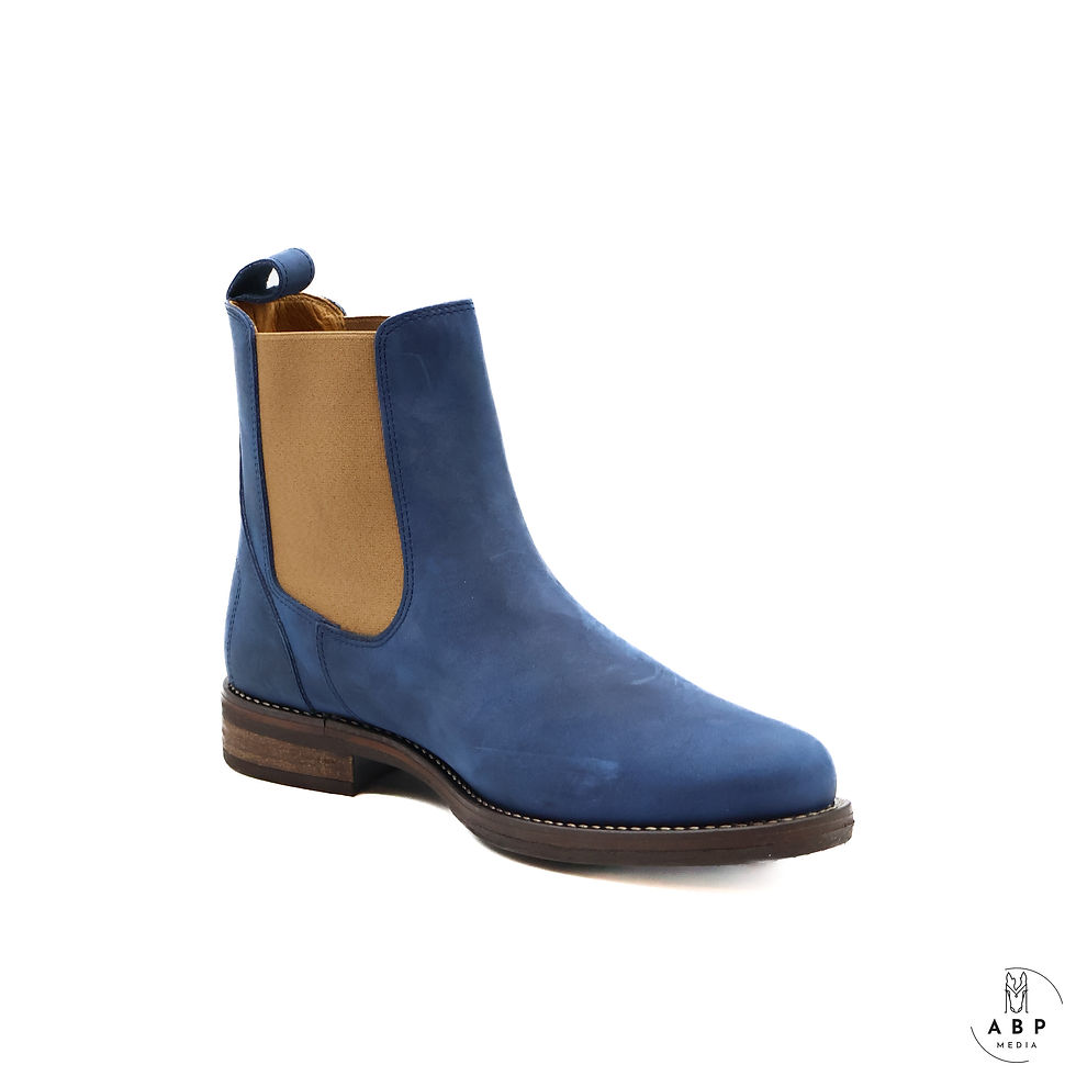 Thumbnail: Kingsley Amsterdam Short Boots, Navy w/ Light Brown