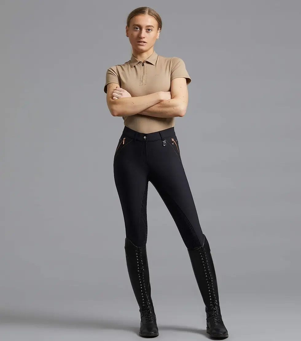 Thumbnail: Milliania Ladies Full Seat Breeches (Black), Premier Equine