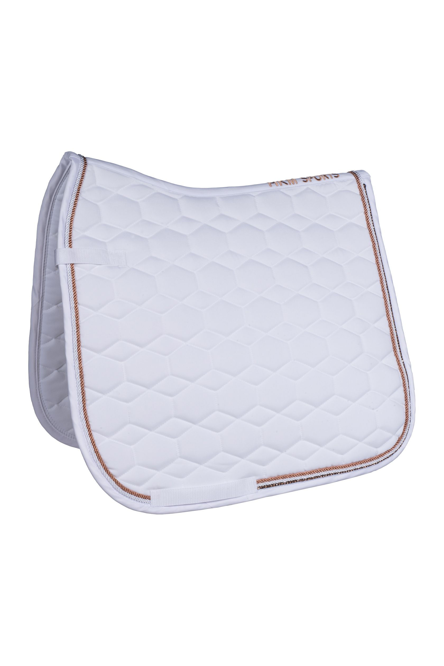 HKM-Rosegold Glamour Dressage Pad (white)