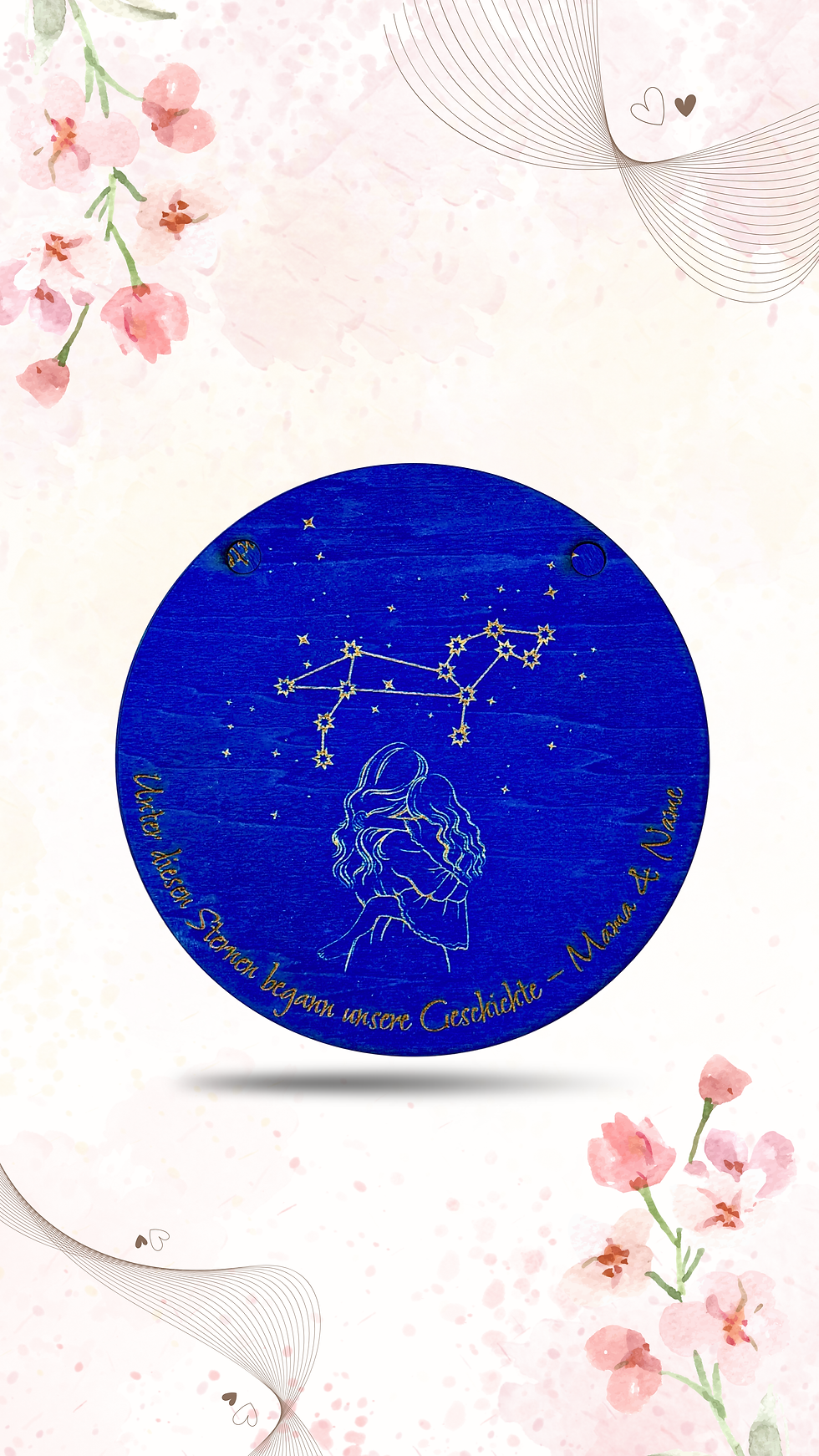 Personalisiertes Holzschild für Mama mit Sternbild und Sternzeichen Gravur Geschenk Muttertag