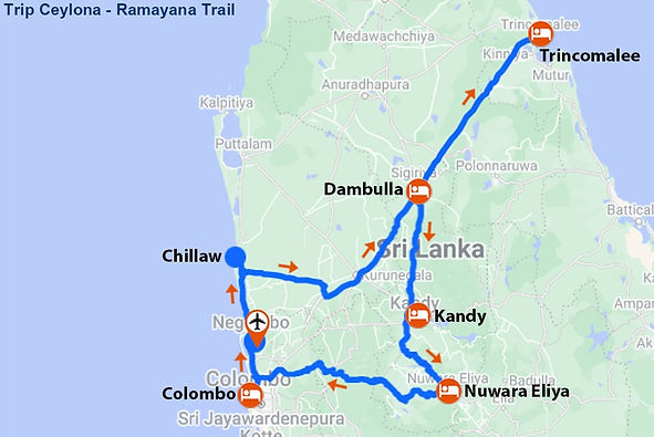 This Sri Lanka round tour consists of major sites which are related to the Ramayana legend in Chilaw, Dambulla, Trincomalee, Kandy, Nuwara Eliya and Colombo. You can also experience the Sri Lankan culture and this Ramayana trail package offers you a soulful experience. We can also customize this tour as per your requirements.