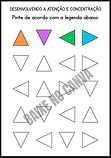 Folha de Atividade para Desenvolver a Atenção Pintando os Triângulos Simples Colorida
