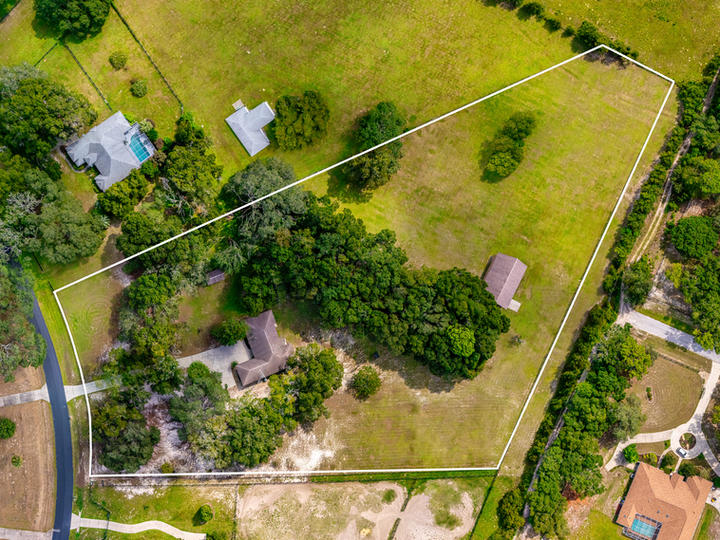 overhead aerial with a property line approximation