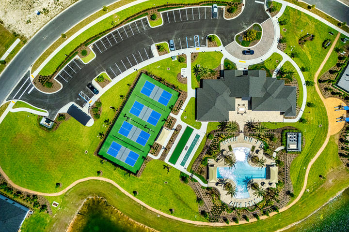 overhead aerial photo of edenbrook community center