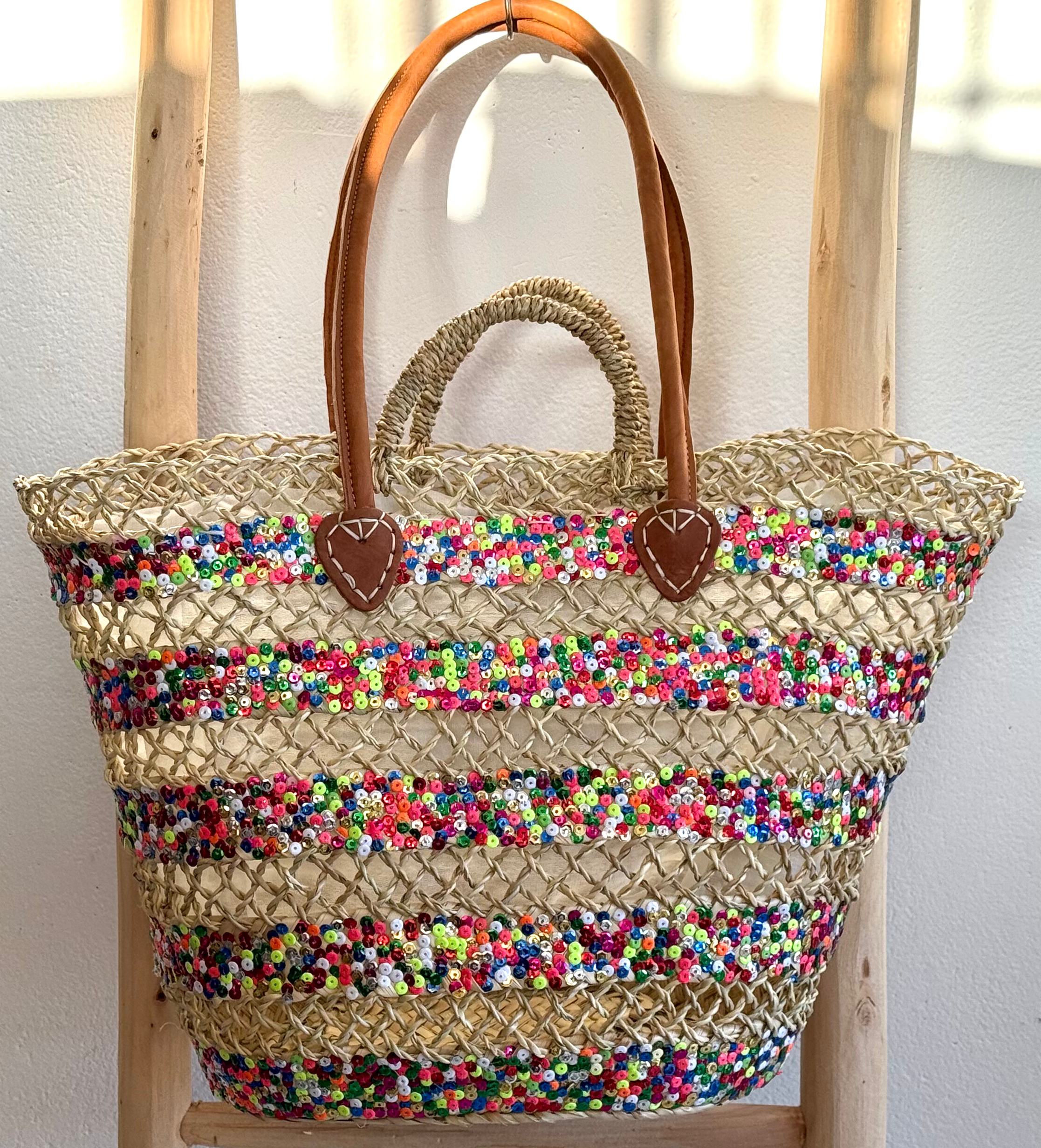 Panier ajouré paillettes Multi