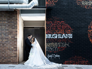Wedding photography at QUT Gardens point