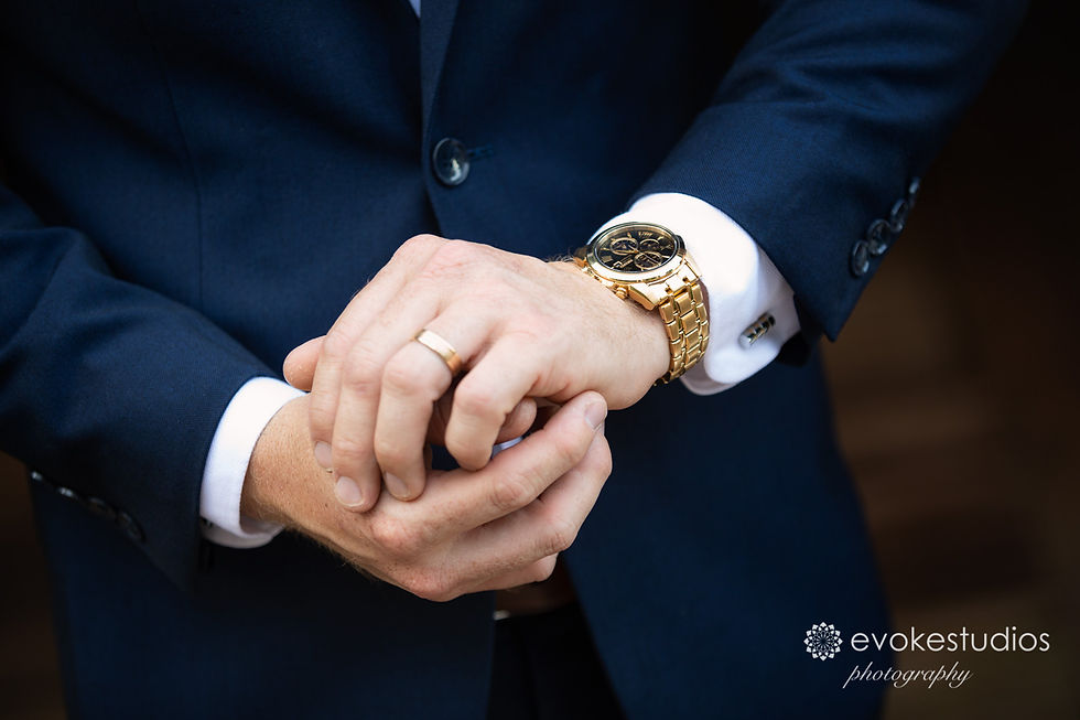 Groom getting ready