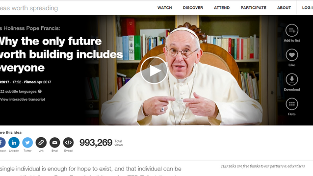 His Holiness, Pope Francis Speaks on Science, Technology, and Relationship