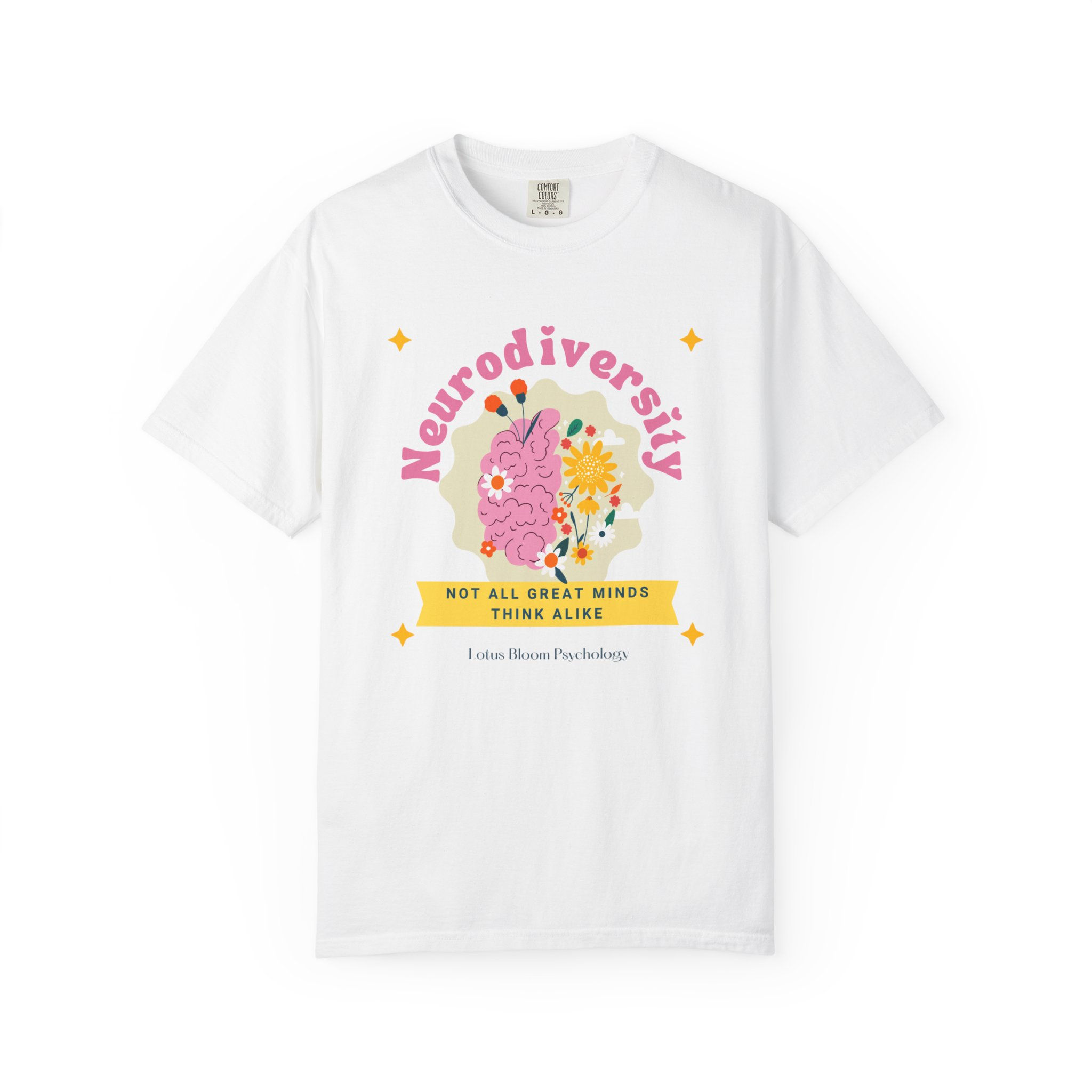 Neurodiversity Floral T-Shirt — "Not All Great Minds Think Alike"