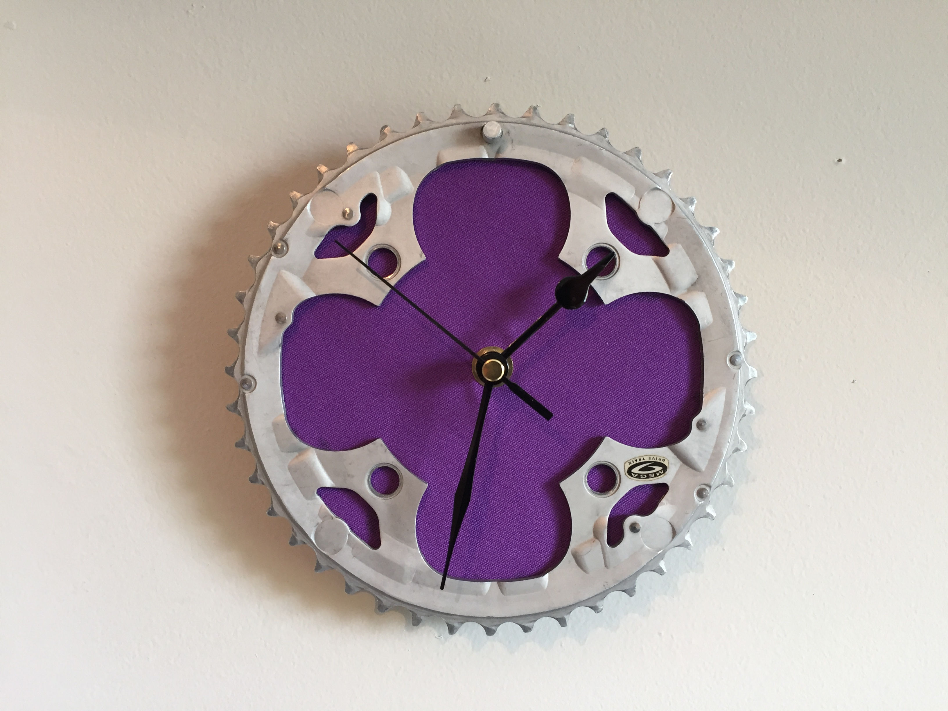 Shimano Grey & Mulberry Chainring Wall Clock
