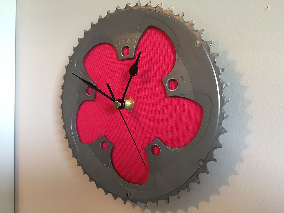 Thumbnail: Shimano Tiagra Fuchsia & Grey Chainring Wall Clock