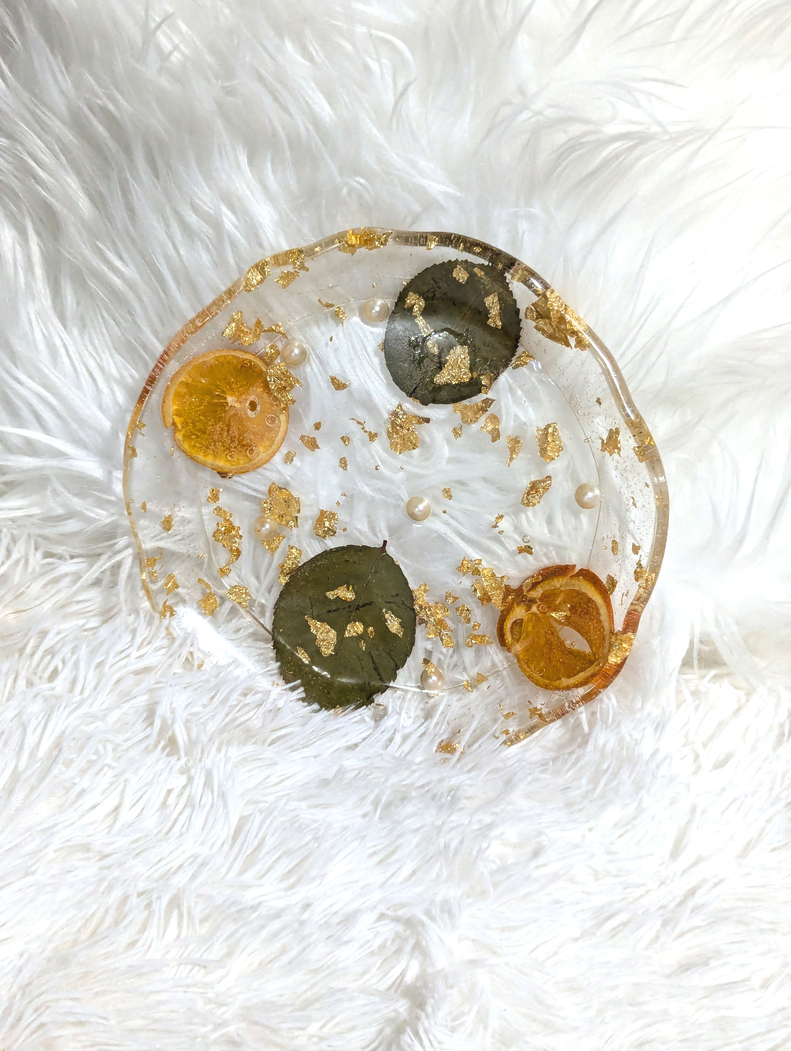 Orange Slice Resin Plate I