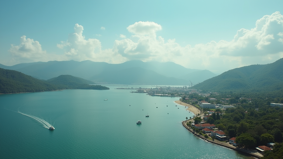 Vista panorámica de un puerto en Honduras