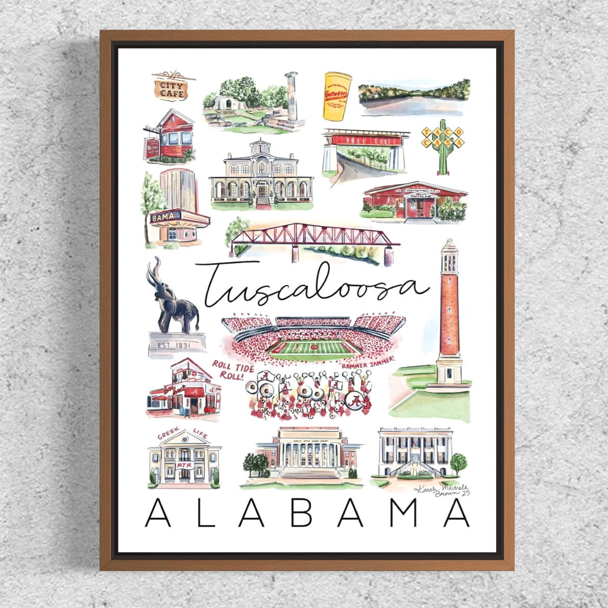 Tuscaloosa, AL City Print