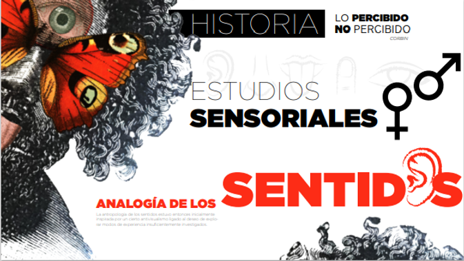 pieza grafica en formato horizontal sobre la analogía de los sentidos.