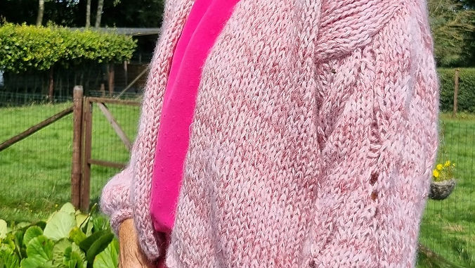 SOETKIN vest met open-knit mouwen