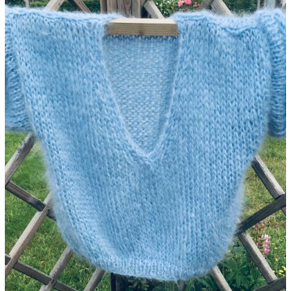 Thumbnail: Knitting pattern mohair sweater vneck 15