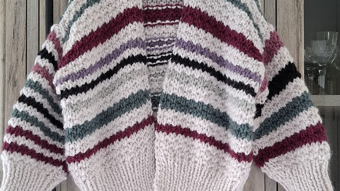 Breipatroon oversized vestje in 100% wol