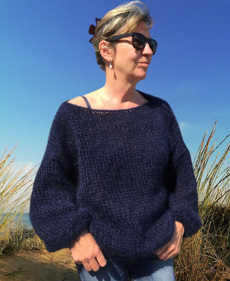 Thumbnail: MOHAIR oversized sweater marineblauw