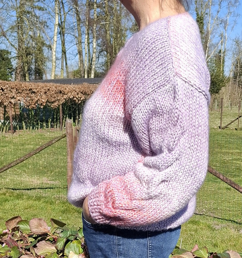 Thumbnail: Trui LIANA lila,wit,zalm