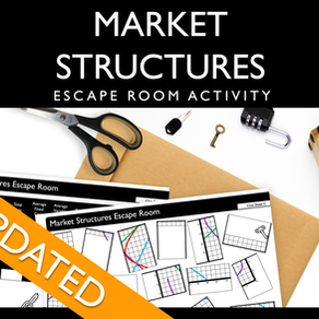 MArket Structures Revision activity with pages, locks and scissors