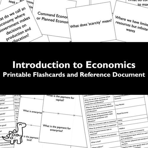 Introduction to Economics Printable Flashcards Econosaurus