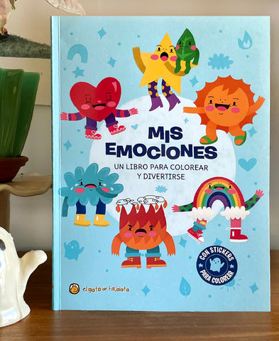 Ilustración de libros para colorear para niños. Diseño de personajes basados en emociones. 