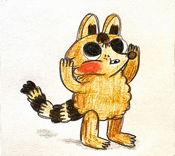traditional frame by frame animation of cacomixtle dancing the macarena